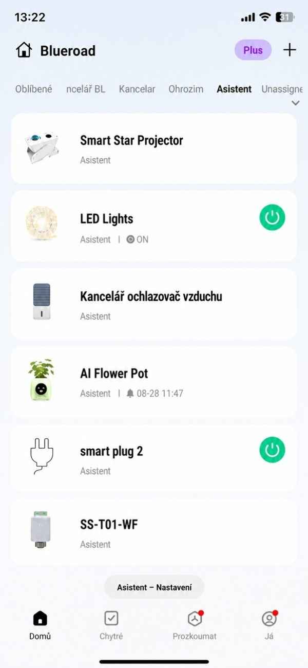 Aplikace Tuya Smart – ovládání chytrého AI květináče